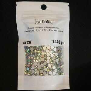 Bead Landing Clear AB Glass Flatback Rhinestones
